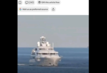 Яхту Путіна охороняють від українських дронів військові кораблі