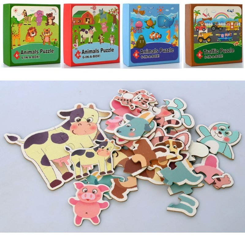 Деревянная игрушка Пазлы MD 2558 4вида