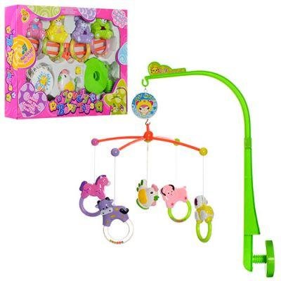 Карусель D 023 A-B-D 024A-B Мобиль на кроватку + погремушка, музыкальная