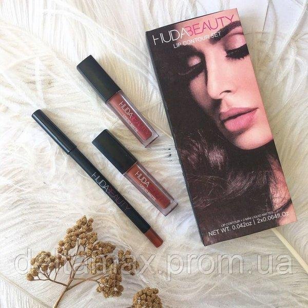 Матовые нюдовые помады и контурный карандаш HUDABEAUTY