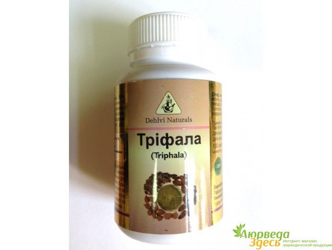 Трифала экстракт в капсулах, очищение и омоложение, Triphala, Dehlvi Naturals