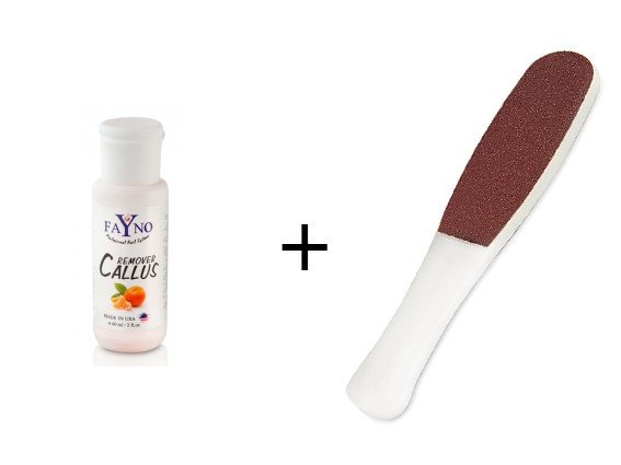 Калус ремувер Fayno Callus Remover, 60 мл и Пилка для педикюра, водостойкая, с ручкой My Nail 60/80