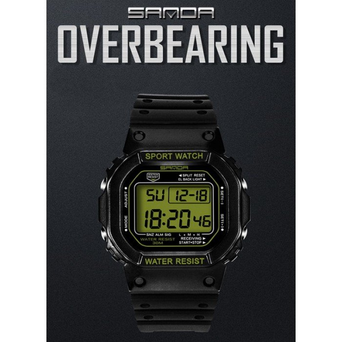 Часы спортивные Sanda Challenge Water Resistant 30 m олива