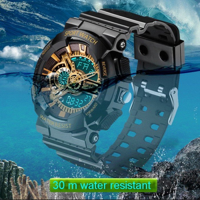 Часы спортивные Sanda Powerful Water Resistant 30 m Golden