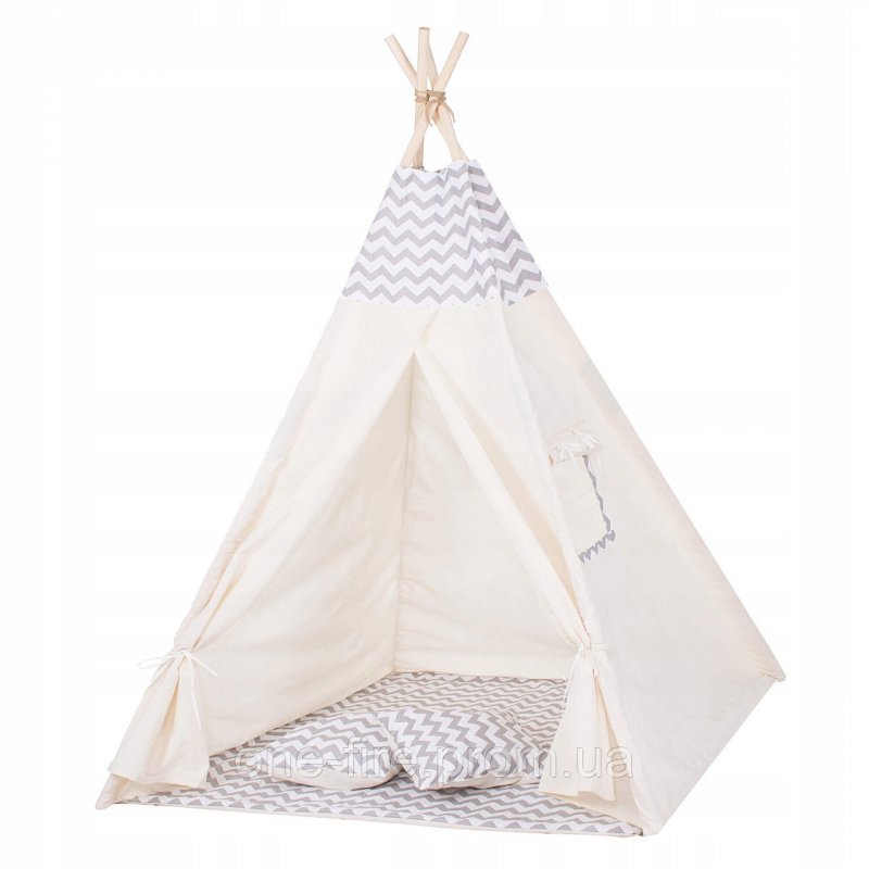 Детская палатка (вигвам) Springos Tipi XXL TIP03 White/Grey