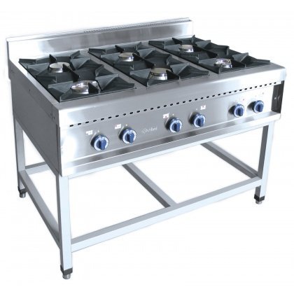 Плита газовая ABAT ПГК-69П шестигорелочная без жарочного шкафа