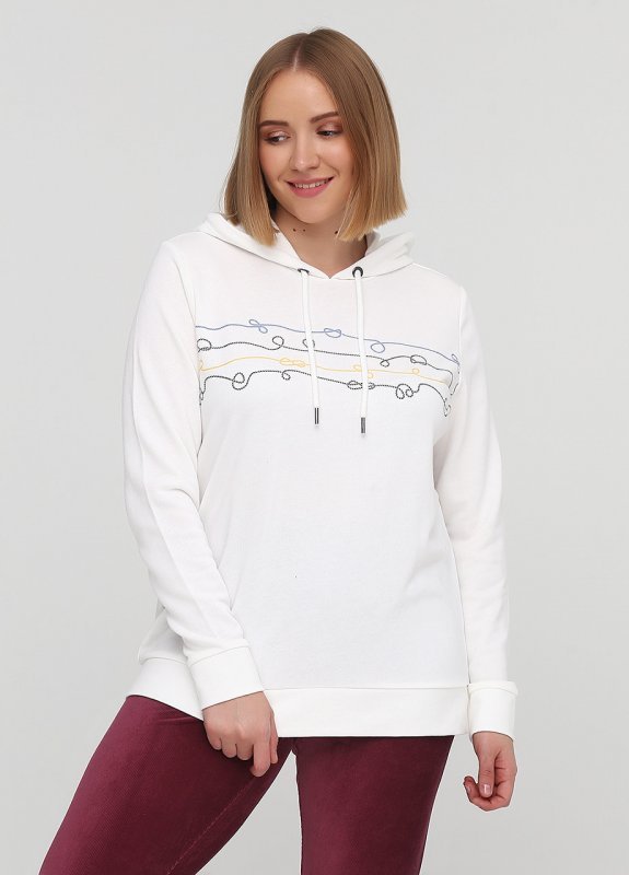 LC1-110002, Кофта женская с капюшоном, Женщинам, Белый