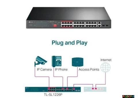 Коммутатор TP-Link TL-SL1226P с 24 портами PoE+