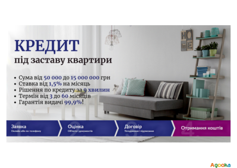 Кредит у Києві без довідки про доходи під заставу нерухомості