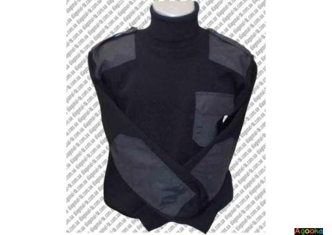 Свитер форменный синий круглое горло стойка