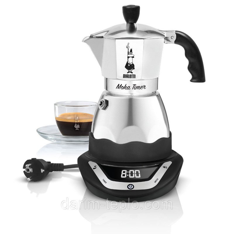 Электрическая гейзерная кофеварка Bialetti Moka Timer (6cups) 3362112