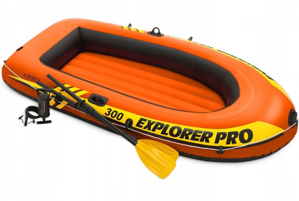 Надувная лодка Explorer Pro 300 Set (до 200 кг) 244х117х36 см + весла,насос | Двухместная надувная л