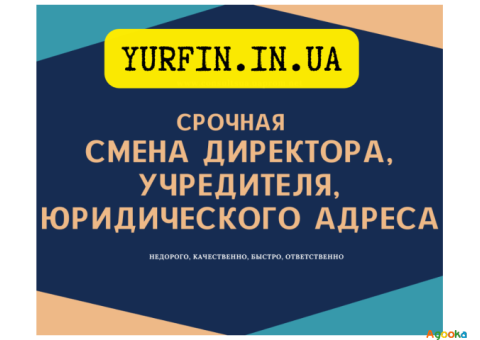 Смена директора, учредителя, юридического адреса ООО